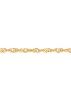 Solid Singapore Chain Necklace in 14K Yellow Gold