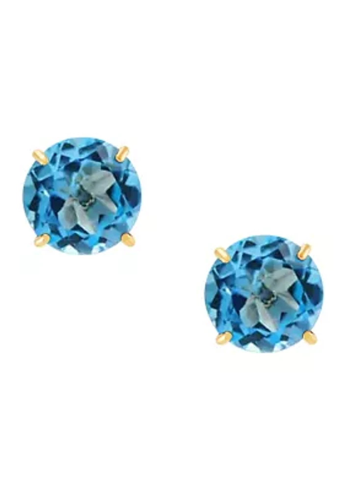 2 ct. t.w. Swiss Blue Topaz Earrings in 10K Yellow Gold 