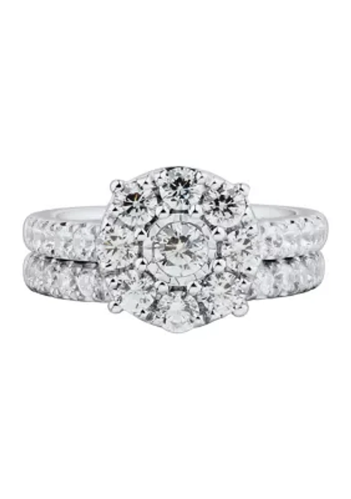 2 ct. t.w. Diamond Bridal Ring Set 10K White Gold