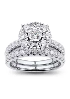 2 ct. t.w. Diamond Bridal Ring Set 10K White Gold