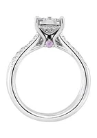 1 ct. t.w. Pear Diamond and Pink Sapphire Bridal Ring Set 10k White Gold