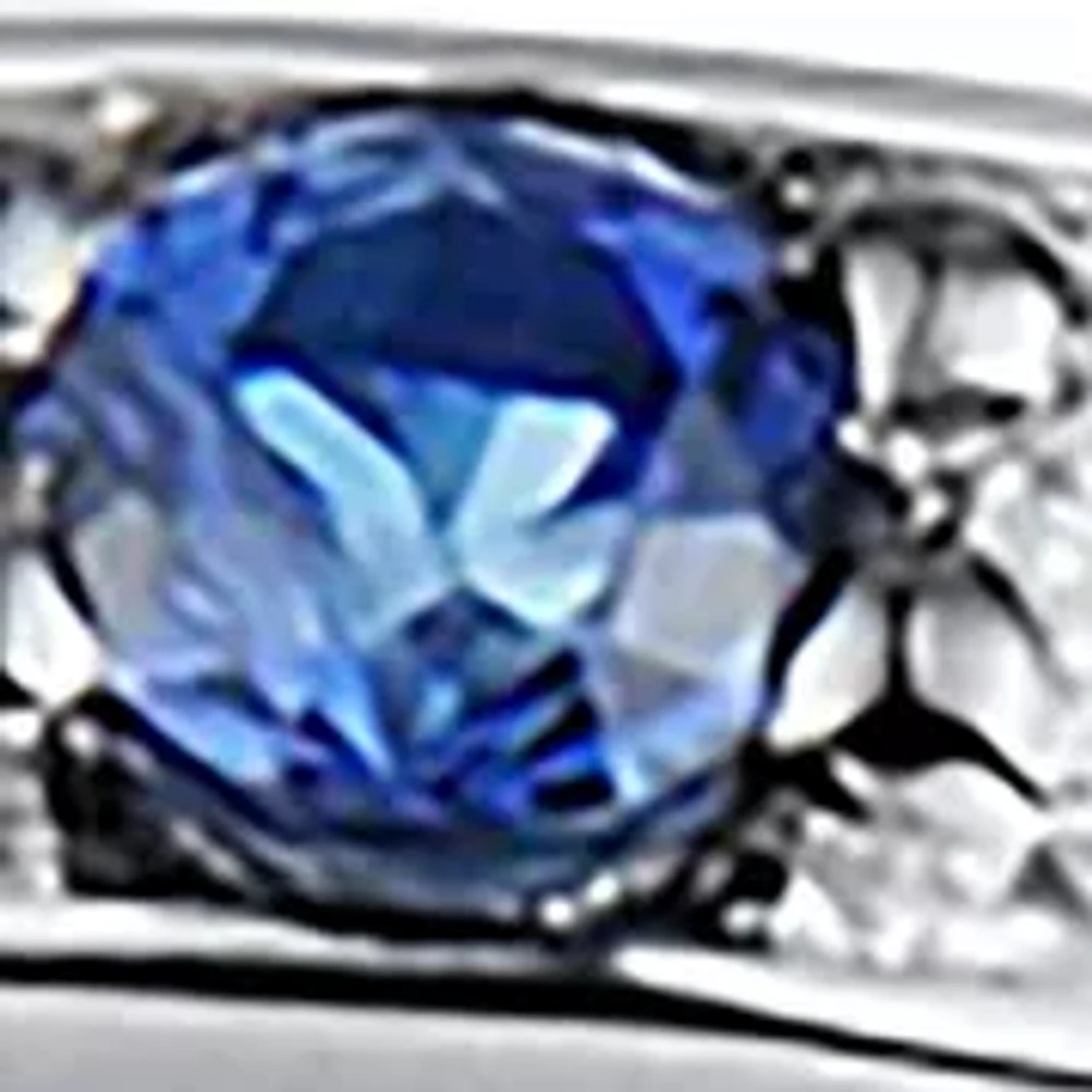 1/4 ct. t.w. Diamond and Sapphire Wedding Ring 10K White Gold