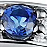 1/4 ct. t.w. Diamond and Sapphire Wedding Ring 10K White Gold