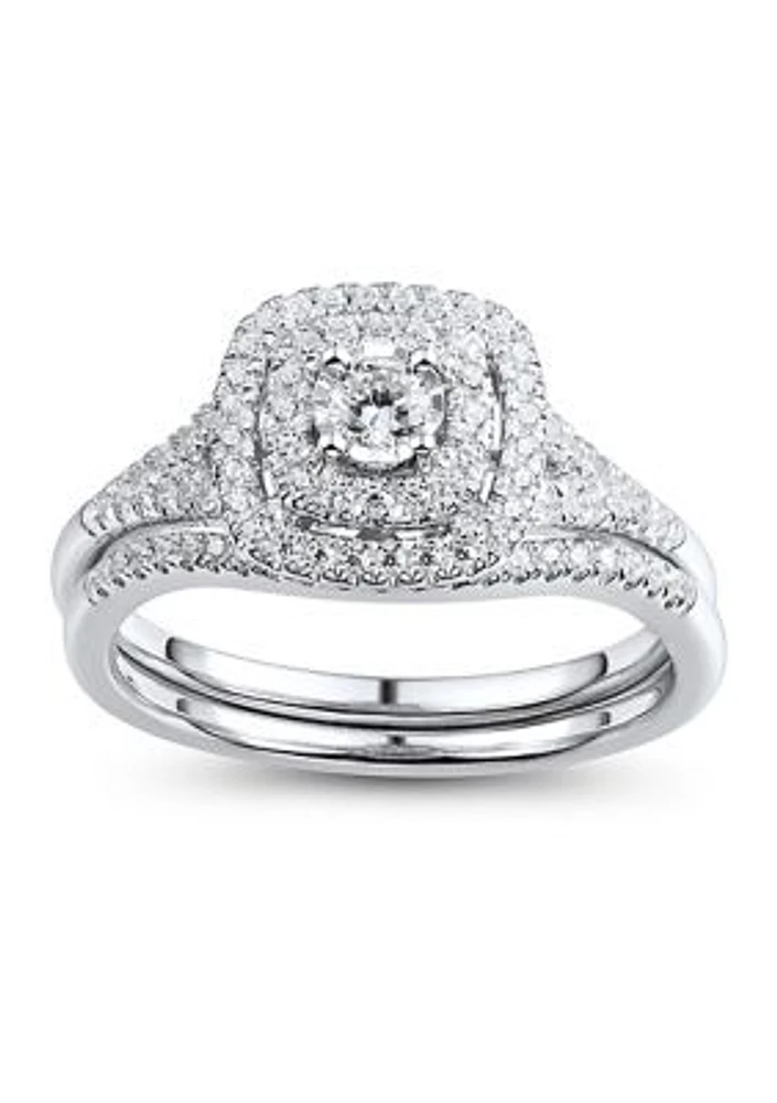 3/8 ct. t.w. Diamond Bridal Ring Set 10K White Gold