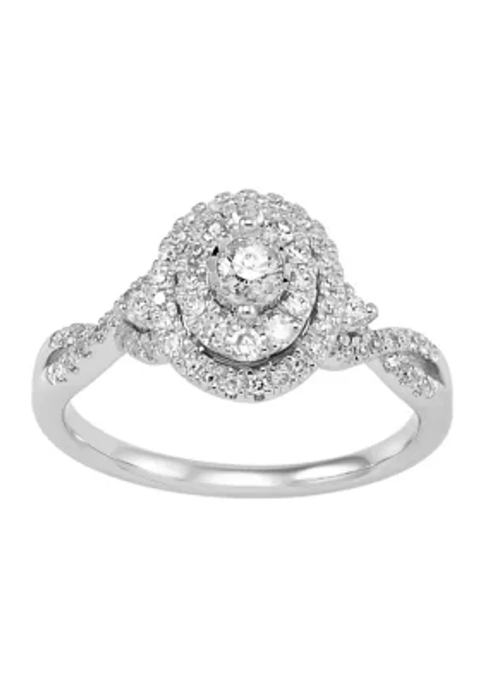 1/2 ct. t.w. Diamond Engagement Ring 10K White Gold