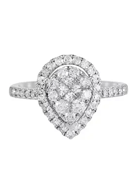 1 ct. t.w. Diamond Engagement Ring 10K White Gold