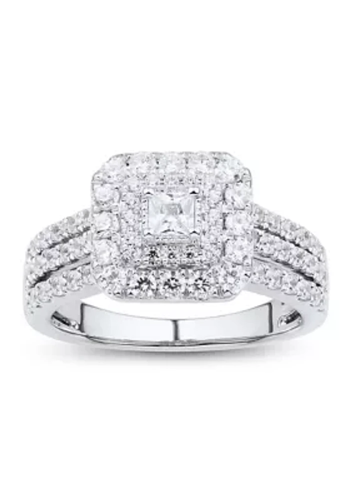 1 ct. t.w. Diamond Engagement Ring 10K White Gold