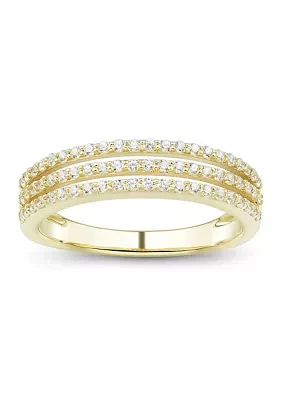 1/3 ct. t.w. Diamond Three Straight Ring 10K Yellow Gold