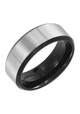 8 Millimeter Two Tone Gents Band Stainless Steel