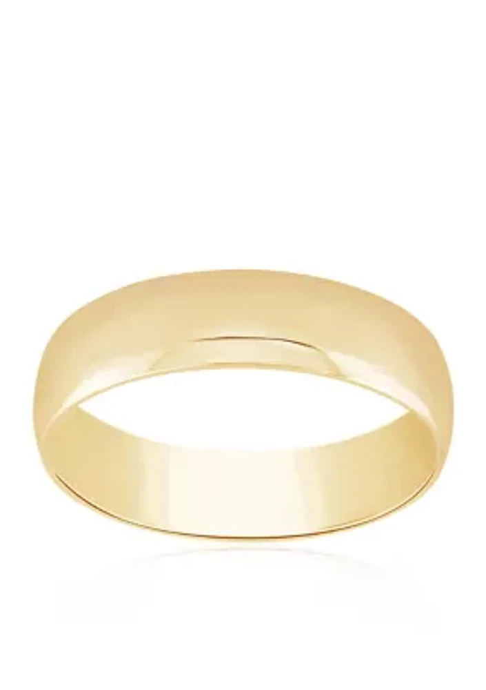 Polished Comfort Fit Band Ring 10k Yellow Gold