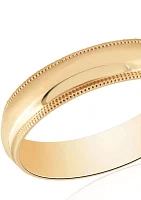 Polished Comfort Fit Milgrain Ring 10k Yellow Gold