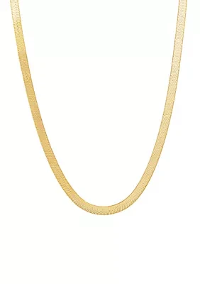 Herringbone Chain Necklace in Gold over Sterling Silver