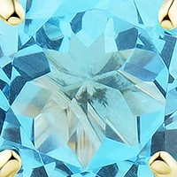 8 Millimeter Swiss Blue Topaz Earrings in 10K Yellow Gold