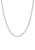 Hollow Glitter Chain in 10K White Gold