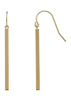 Square Tube Drop Earrings in 14K Yellow Gold