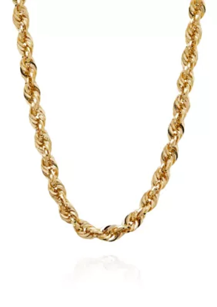 10k Yellow Gold Rope Chain Necklace