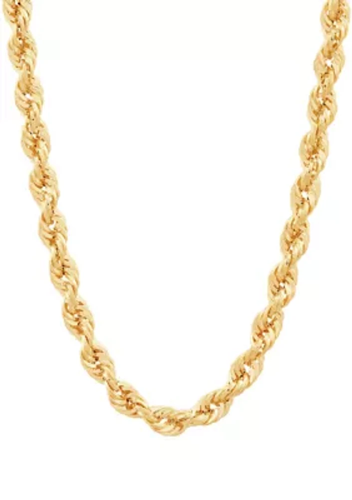 Hollow Glitter Chain Necklace in 10K Yellow Gold