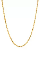 Hollow Milano Rope Chain Necklace in 14K Yellow Gold