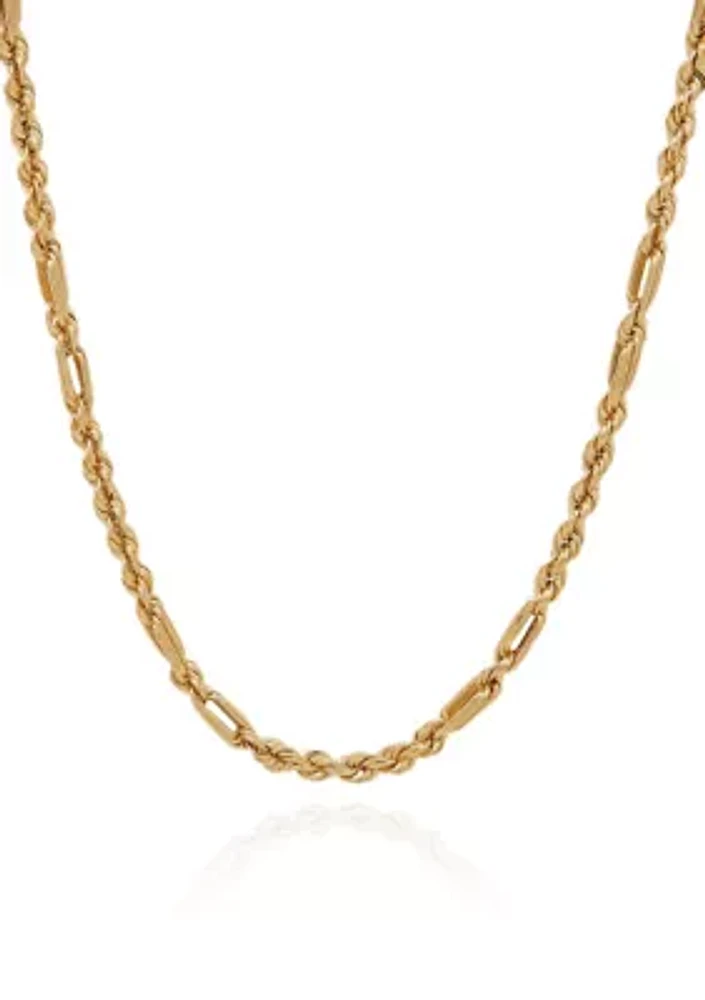 14k Yellow Gold Milano Hollow Chain Necklace