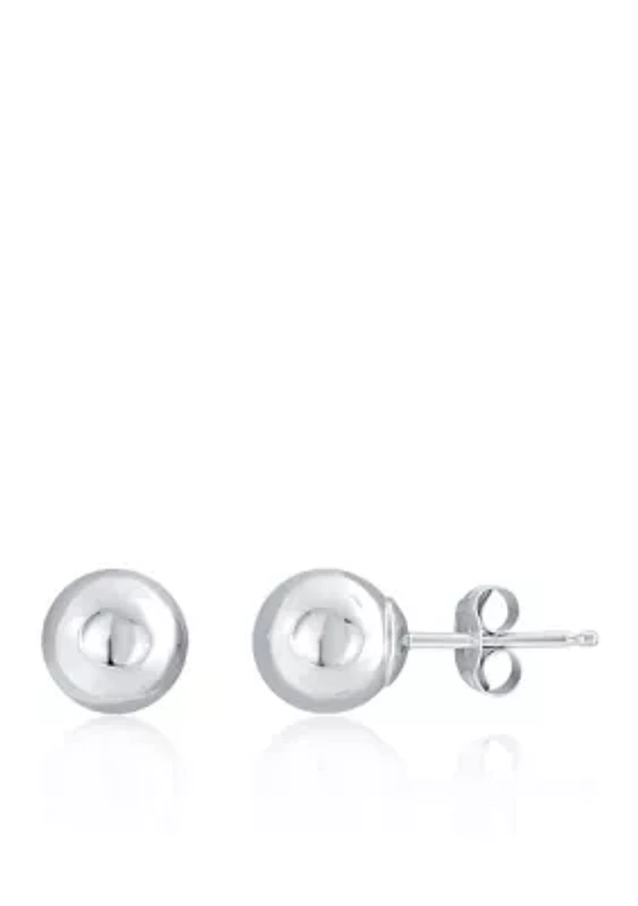 6 Millimeter Ball Earrings 14K Gold