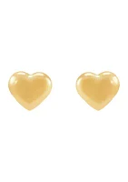 Tiny Heart Stud Earrings in 14K Yellow Gold