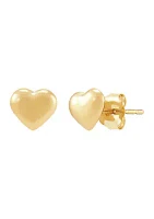 Tiny Heart Stud Earrings in 14K Yellow Gold