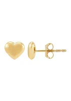 Tiny Heart Stud Earrings in 14K Yellow Gold
