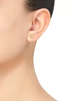 Tiny Heart Stud Earrings in 14K Yellow Gold