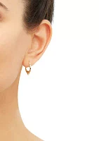 Heart Hoop Earrings in 14K Yellow Gold