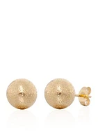 Glitter Ball Stud Earrings in 14K Yellow Gold