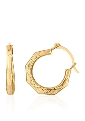 Kids Facet Hoop Earrings in 14K Yellow Gold