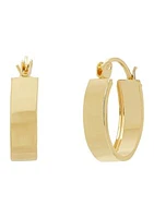 14k Yellow Gold Band Hoop Earrings