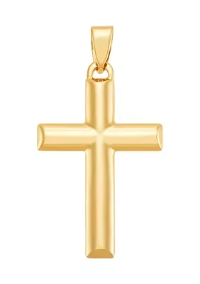 Back to Back Cross Pendant in 14K Yellow Gold