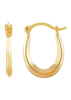 Small Plain Oval Hoop in 14K Yellow Gold