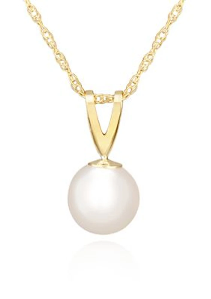 Freshwater Pearl Pendant in 14K Yellow Gold