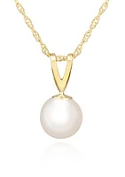 Freshwater Pearl Pendant in 14K Yellow Gold