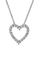 1/2 ct. t.w. Diamond Heart Pendant Necklace in 10k White Gold