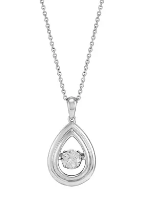 Lab Created 1/2 ct. t.w. Lab Diamond Pendant with 18" Cable Chain in Sterling Silver