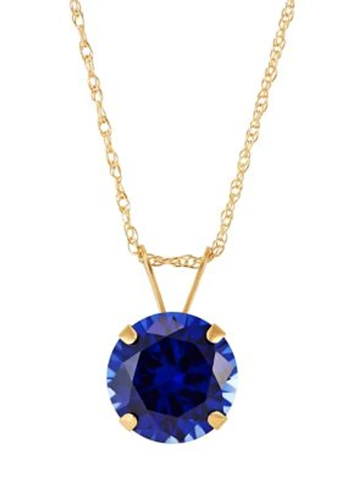 2.1 ct. t.w. Created Sapphire Pendant Necklace in 10K Yellow Gold