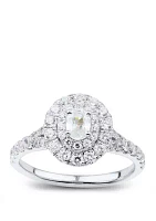 My Forever 1 ct. t.w Oval & Round Diamond Engagement in 14k White Gold 