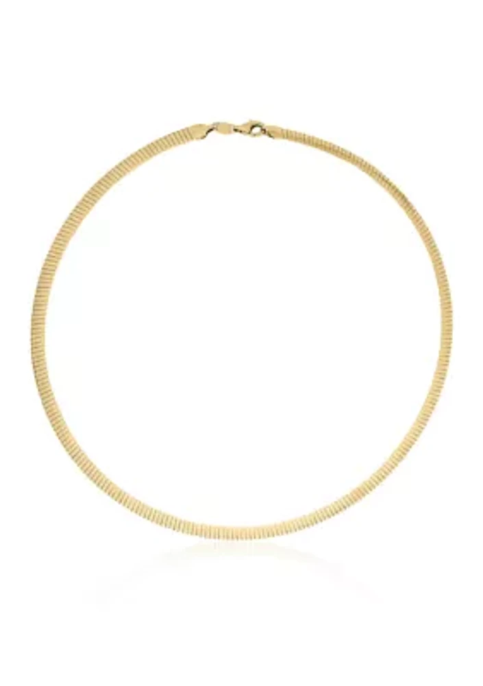 Reversible Choker Necklace in 10k Yellow Gold and Sterling Silver