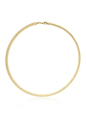 Reversible Choker Necklace in 10k Yellow Gold and Sterling Silver