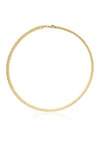 Reversible Choker Necklace in 10k Yellow Gold and Sterling Silver