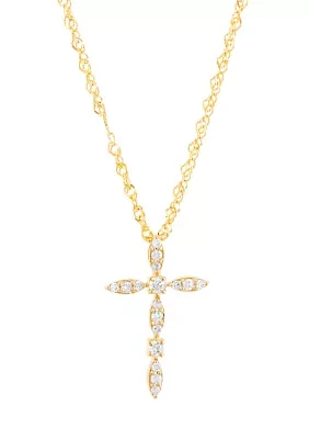 1/10 ct. t.w. Diamond Cross Pendant in 14k Yellow Gold 