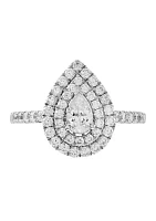 1.25 ct. t.w. Lab Created Diamond Pear Ring in 14K White Gold