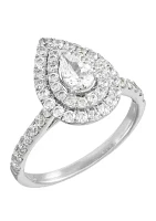 1.25 ct. t.w. Lab Created Diamond Pear Ring in 14K White Gold