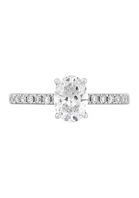 Grown With Love 1.3 ct. t.w. Lab Created Oval and Round Diamond Ring in 14k White Gold