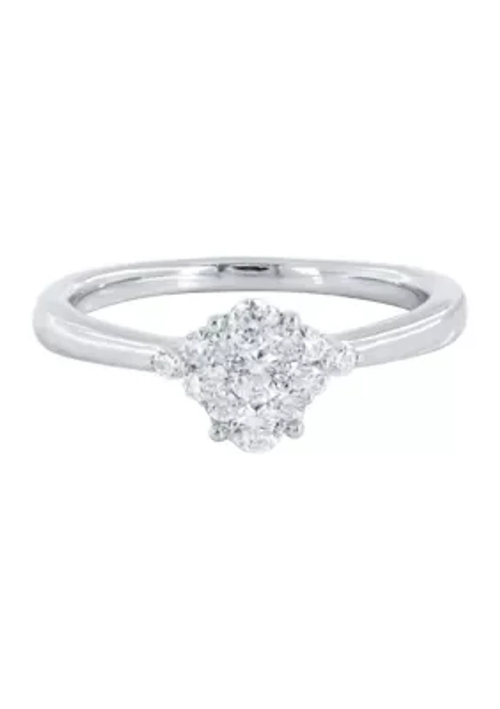 1/3 ct. t.w. Round Lab Created Solitaire Diamond Engagement Ring in 10K White Gold