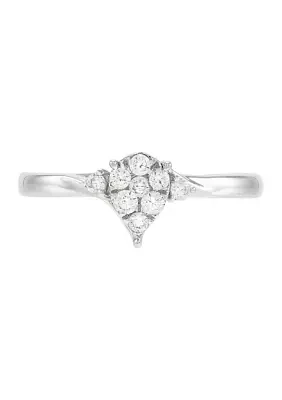 1/4 ct. t.w. Lab Created Diamond Pear Ring in 10K White Gold