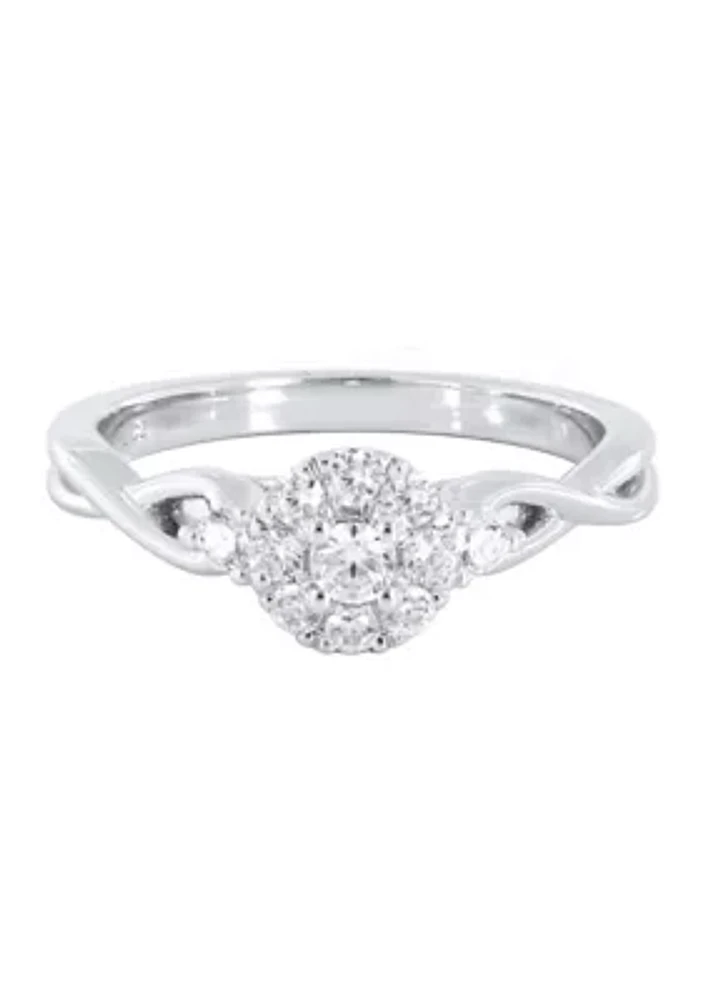 1/3 ct. t.w. Round Lab Created Diamond Engagement Ring in 10K White Gold